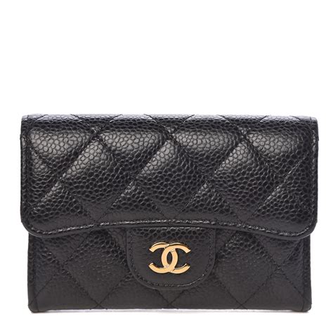chanel classic flap card holder caviar